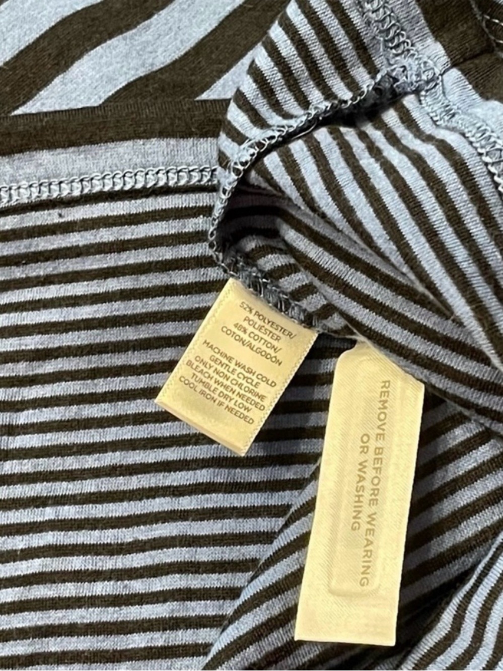 LOFT NWT Black Strip Blue Stretch Knit Sundress Cut-Out Back Tank Style Dress XS - Picture 8 of 12